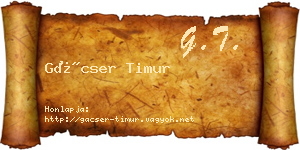 Gácser Timur névjegykártya